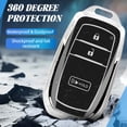 thumbnail image 5 of Key Fob Cover Compatible with Toyota Tacoma 4Runner Prius Corolla Cross Hatchback Tundra Sequoia 2022-2025 Keychain Case Holder Protector,Silver/Black, 5 of 6