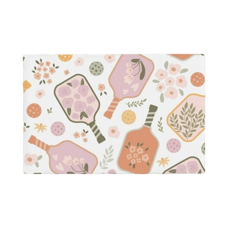 

Table Placemats Set of 6 - Pastel Floral Vases 12x18 In Faux Linen Double Heat Resistant Place Mats Cloth Indoor/Outdoor Placemats Washable Table Mats for Dining Kitchen Party