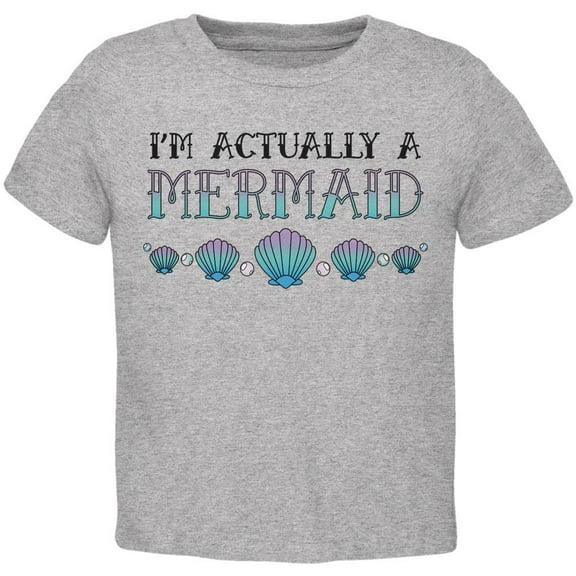 Halloween I'm Actually a Mermaid Toddler T Shirt Heather 2T
