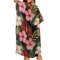 thumbnail image 4 of HELLHERO Polyester Women Long Beach Cover Up for Swimwear for Pool Casual Loose Cardigan Breathable Pink Hibiscus, 4 of 6