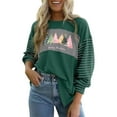 thumbnail image 2 of Neewe Christmas Sweatshirts for Women Striped Long Sleeve Tshirt Cute Xmas Tree Pullover Tops, 2 of 6