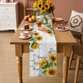 thumbnail image 2 of Yellow Sunflowers Table Runner 90 Inches, Farmhouse Floral Rustic Botanical Grey Wood Bed Runner Dresser Scarves Tabletop for Indoor Outdoor Parties/Ceremony/Banquet, 13" x 90", 2 of 9