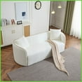 thumbnail image 5 of 82" Curved Boucle 3-Seater Sofa – Elegant White Design for Living Room, Bedroom & Apartment Office, 5 of 14