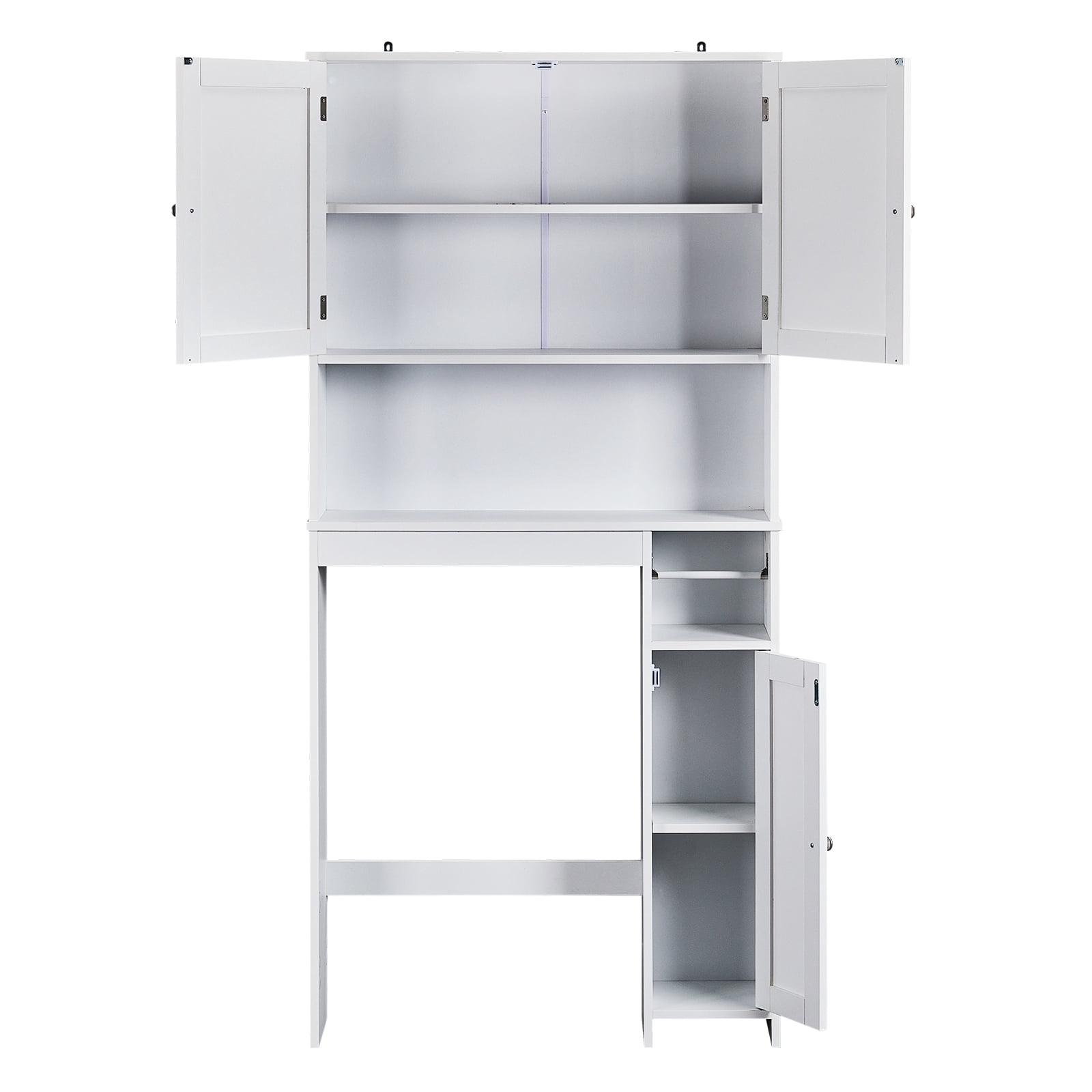 Ktaxon Over the Toilet Bathroom Storage Cabinet Space Saver with 2 Doors and 4 Adjustable Shelves, White