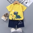 thumbnail image 1 of Ropa de moda para niños y niñas, conjuntos de Top y pantalones cortos de 2 piezas, 100% algodón, suave, ropa de verano para bebés, camiseta y pantalones cortos, 1 of 4