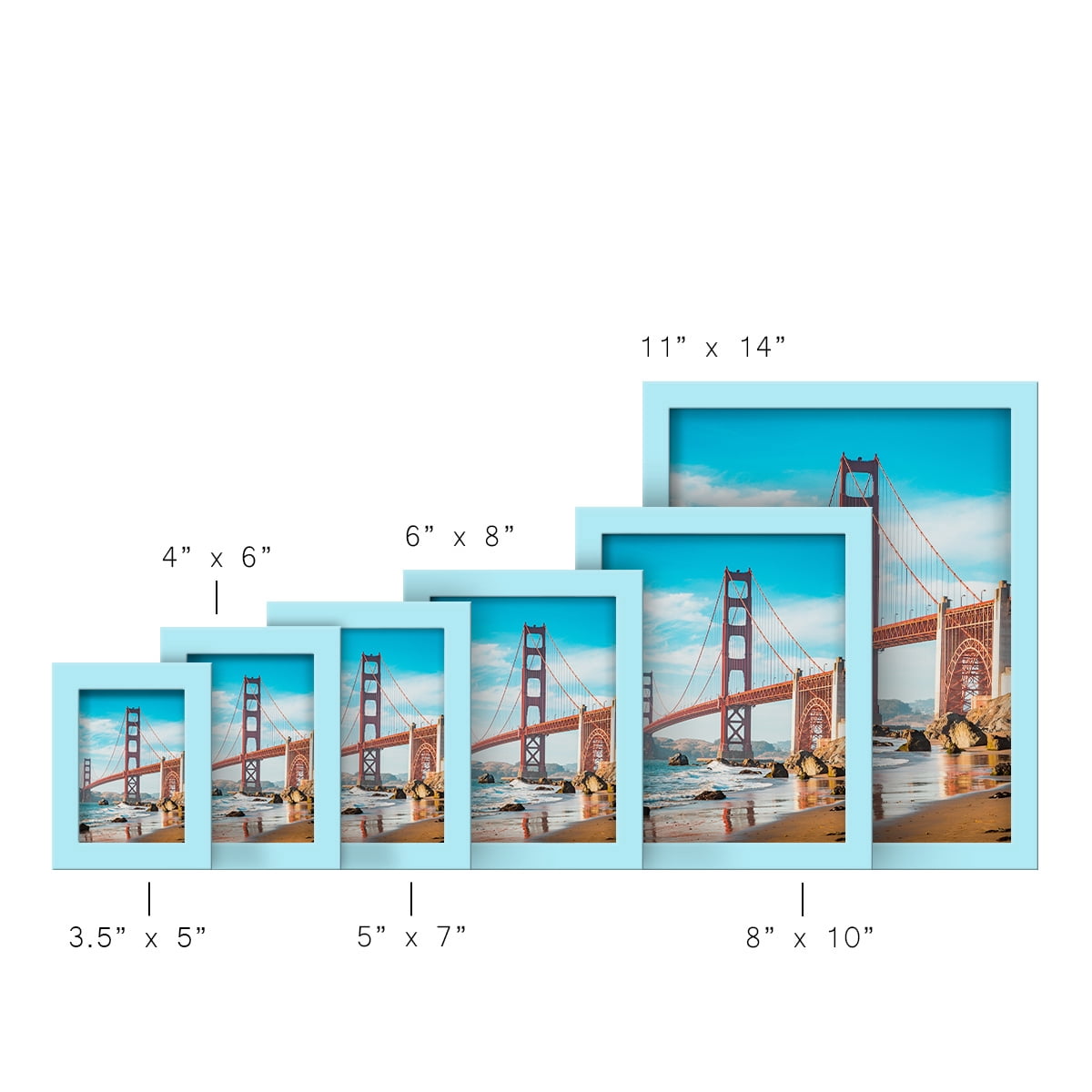 Modern 8 in. x 10 in. Light Blue Picture Frame (Set of 4)