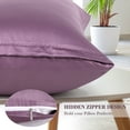 thumbnail image 6 of PiccoCasa Soft Silky Satin Pillowcases Zipper 2 Pack, Standard Mauve, 6 of 8