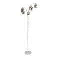 thumbnail image 3 of 69" Polished Nickel Floor Lamp w/ Five Lights, LED Lights, & Metallic Grey Glass Shades, 3 of 5