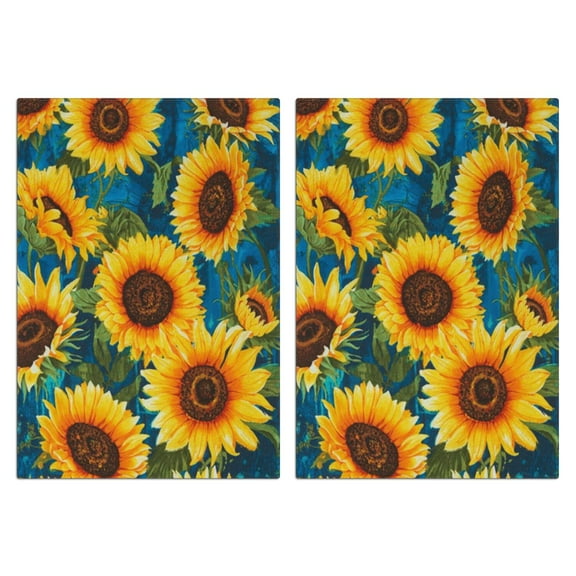 2 Pcs Funny Kitchen Towels,Sunflower Microfiber Dish Towels,Kitchen Tea Towels,Kitchen Towel Set (18" X 26")