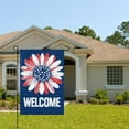 thumbnail image 2 of AMHNF Patriotic Sunflower Welcome Linen Garden Flag 12x18 inch, Memorial Day Independence Day Yard Flag for Spring Summer Home Outdoor Garden Decoration, 2 of 5