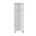 thumbnail image 4 of Linen Bathroom Cabinet 63" H, White - Tall Storage Tower with 7 Shelves & 1 Drawer - Freestanding Bathroom Organizer for Towels & Essentials, 4 of 7
