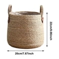 thumbnail image 2 of Woven Handmade Plant Basket 9x9x2 Inch Natural Rattan Basket Planter with Handles Indoor Outdoor Plant Baskets for Houseplants Decor, 2 of 5