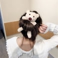 thumbnail image 4 of Sonducket oso de peluche, cuerda para el pelo, moda para mujer, gomas para el pelo para niña, banda elástica para el pelo, anillo para el pelo, Accesorio para el cabello color té con leche Sonducket AP002695-04, 4 of 6
