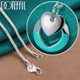thumbnail image 2 of Aoxiang-collar con colgante redondo de corazón de Plata de Ley 925, cadena de 18-30 pulgadas para mujer y hombre, joyería con dijes para fiesta de compromiso y boda, 2 of 2