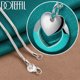 thumbnail image 2 of Aoxiang-collar con colgante redondo de corazón de Plata de Ley 925, cadena de 18-30 pulgadas para mujer y hombre, joyería con dijes para fiesta de compromiso y boda, 2 of 2