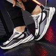 thumbnail image 3 of Dakaela Men's Running Shoes Breathable Walking Tennis Sneakers Lightweight Slip on Sport Shoes Black 10.5, 3 of 5