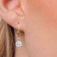 thumbnail image 3 of Gem Stone King 14K Yellow Gold White Zirconia Earrings for Women | 3.00 Cttw | Gemstone Birthstone | Round 6MM, 3 of 6