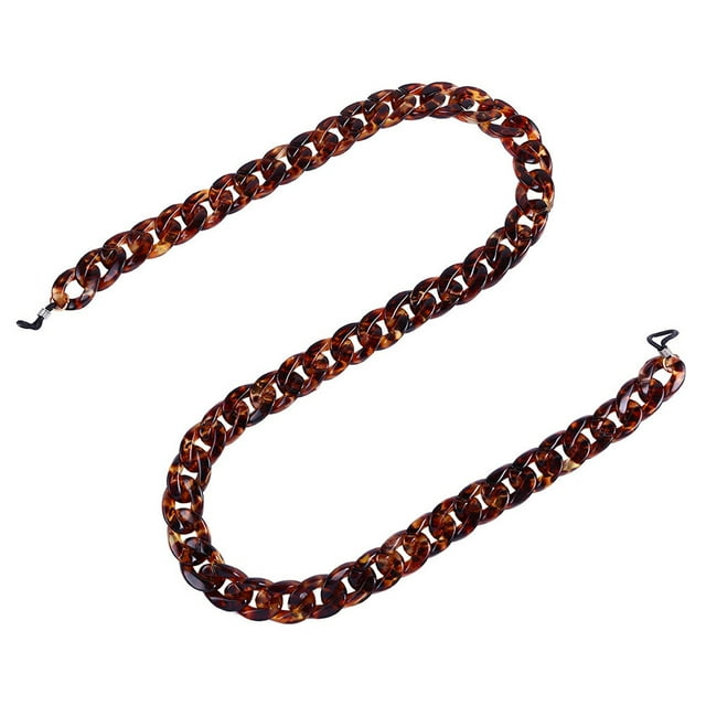 KAKOWELY Universal Anti-slip Tortoise-shell Texture Spectacles Chain Eyeglasses Cord Sunglasses Rope Exaggerated Neck Cord Alloy Chain - BZ1326 (Brown),27.56"X0.67"X0.2"