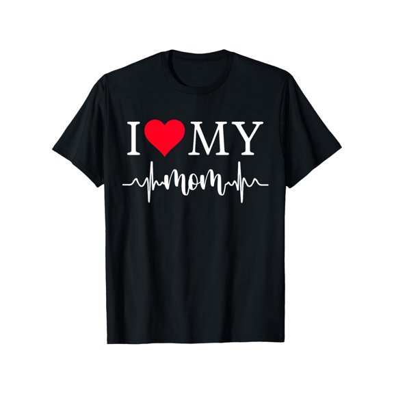 I Love My Mom Shirt I Heart Mom Love Mom T-Shirt for Boys Fashion Bottoming Shirt Breathable, Casual Comfortable Top Streetwear Casual Summer Tee Crew Neck Short Sleeve T-Shirt Best Gift for Boy Girl