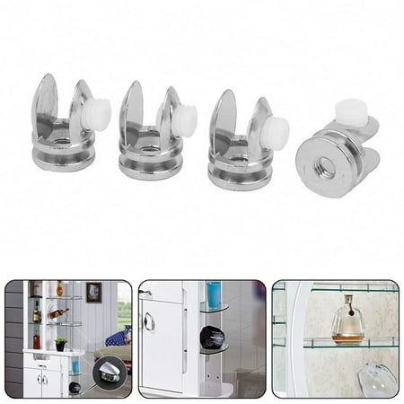 

Adjustable Shelf Support Clamp Clip Silver Tone 4Pcs For 5Mm-8Mm Thick Glass