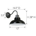thumbnail image 6 of Design House 588566-GBG Hamilton Industrial Farmhouse 1-Light Indoor/Outdoor Wall Mount 12-Inch Light with Metal Shade for Porch Entryway Kitchen, Gloss Black and Galvanized, 6 of 17