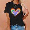 thumbnail image 5 of USSUMA Womens Summer Tops and Blouses Trendy Crewneck Rainbow Love Heart Print T-Shirts for Women Dressy Casual Short Sleeve Basic Cute Graphic Shirt Tunics Plus Beach, 5 of 7