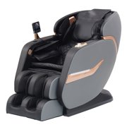 4D SL Track Zero Gravity Massage Chair Recliner with Calf and Foot Rollers, AI Voice Control, LCD Screen, Quick Access Buttons (Black)