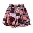 thumbnail image 4 of Arlun Summer Floral Boho Mini Skirts for Women Vintage Drawstring Elastic Waisted Chiffon Ruffle Layered A Line Skirt with Inner Lightweight Comfort Elegant Short Skirts 13-Grey XL, 4 of 4