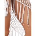thumbnail image 5 of INSPIRE CHIC Women's Hollow Out Tassle Skirts Beach Cover Up Fish Net Wrap Mesh Sheer Maxi Sarong Swimwear XS White, 5 of 5