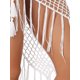 thumbnail image 5 of Faldas de borlas huecas INSPIRE CHIC para mujeres, cubiertas de playa, envoltura de red de pescado, malla transparente, sarong maxi, traje de baño M blanco, 5 of 5