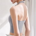 thumbnail image 3 of Timegard Womens Tank Tops Halter Neck Backless Sleeveless Shirts Round Neck Solid Color Slim Summer Top, 3 of 3
