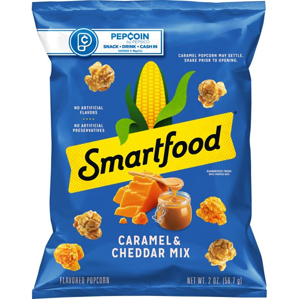 Smartfood Caramel & Cheddar Mix Flavored Popcorn, 2 oz Bag