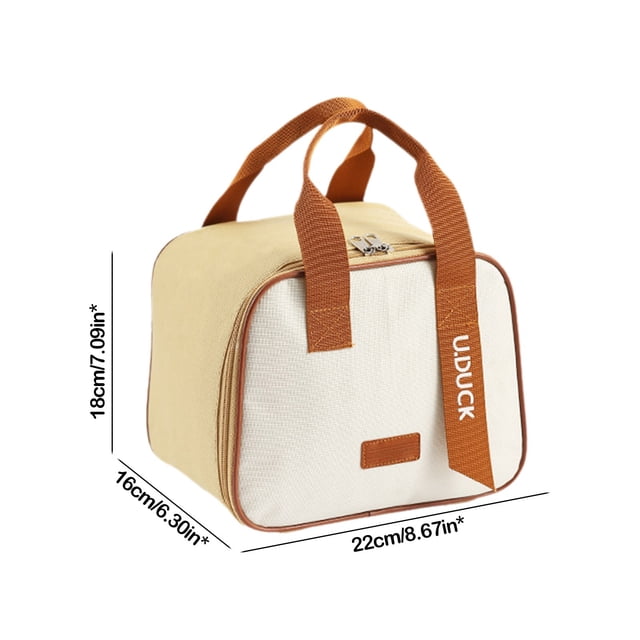 Xihbxyly Bolsa Portátil para Lonchera, Aislante, Resistente Al Calor, Ideal para Picnics Al Aire Libre, para La Oficina y La Escuela, Fácil de Limpiar, Color Caqui, 22 X 18 X 16 Cm.
