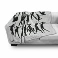 thumbnail image 3 of Black and White Soft Flannel Fleece Throw Blanket, Dancers Silhouette Modern Latin Hip Hop Tango Jazz Ballroom Salsa, Cozy Plush for Indoor and Outdoor Use, 50" x 60", Black and White, by Ambesonne, 3 of 6