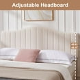 thumbnail image 6 of VECELO Full Size Bed Frame with Upholstered Flannel Fabric Adjustable Headboard, Strong Wood Slats Supports, No Box Spring Needed, Beige, 6 of 8