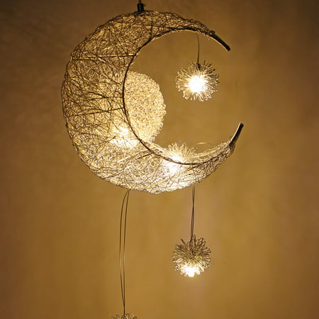 Houkiper Moon Star Shape Pendant Lights, Kids Hanging Lamps