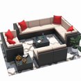 thumbnail image 5 of Homall 12 Pieces Rattan Patio Furniture Conversation Set Outdoor Sectional Sofa for Backyard,Beige, 5 of 10