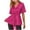 Hot Pink, variant on Fartey Sequin T Shirts for Women 2025 Trendy Elegant V Neck Belted Tops Dressy Casual Short Sleeve Party Shirts Summer Solid Color Tunic Blouses Hot Pink S-2XL