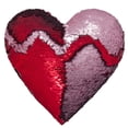 thumbnail image 1 of Mermaid throw pillow, two Reversible Sequin color Heart shaped decorative with pillow insert, 13''×15'' (Red & Pink), 1 of 4