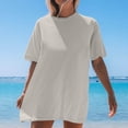 thumbnail image 4 of T Shirt for Women Oversized Summer Beach Hawaiian Graphic Short Sleeve Tees Trendy Casual Crew Neck Loose Fit Pullover Tops, 4 of 6