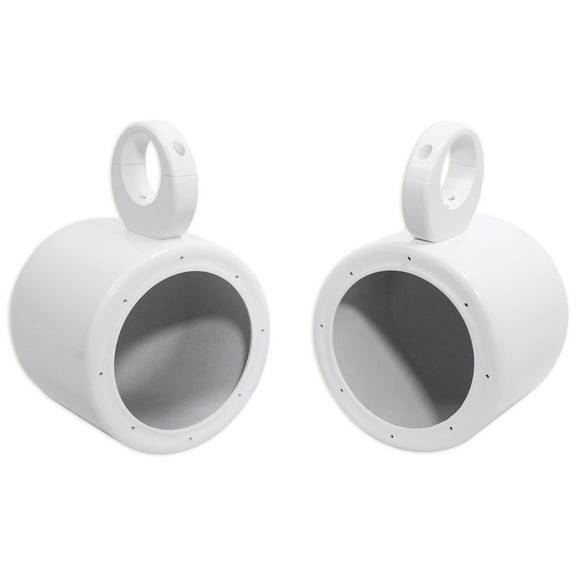 Pair Rockville MAC65W 6.5" White Aluminum Wakeboard Tower Speaker Pod Enclosures