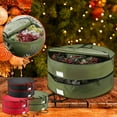 thumbnail image 2 of Nkmbld Double Layer Christmas Wreath Storage Bag, Christmas Wreath Storage Container, Heavy Duty Wreath Protector with Handle for Holiday Seasonal Garland, Green, 2 of 7