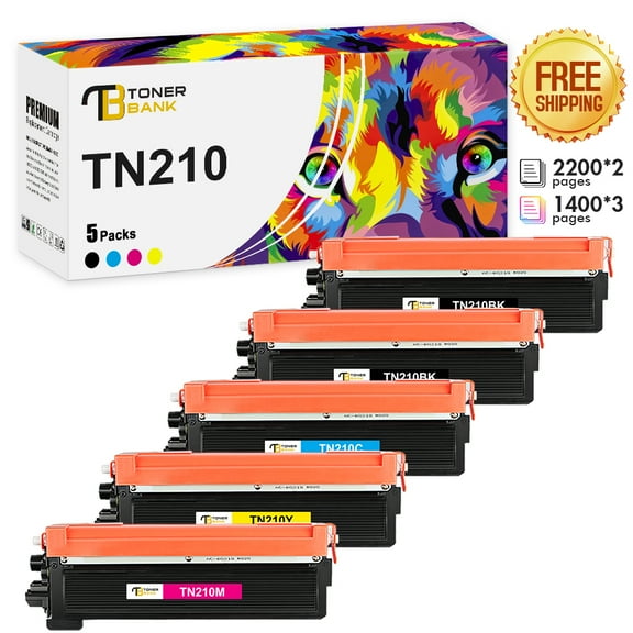 TN210 Toner Cartridge TN-210 Compatible for Brother TN210 TN-210BK/C/M/Y TN210BK for HL-3040CN HL-3070CW HL-3045CN HL-3075CW Printer Ink (4-Pack)