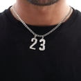 thumbnail image 3 of Collares con número de Jersey Vnox para hombres y mujeres, colgante de inspiración para atletas personalizados, deportes, béisbol, baloncesto, equipo de fútbol, 3 of 4