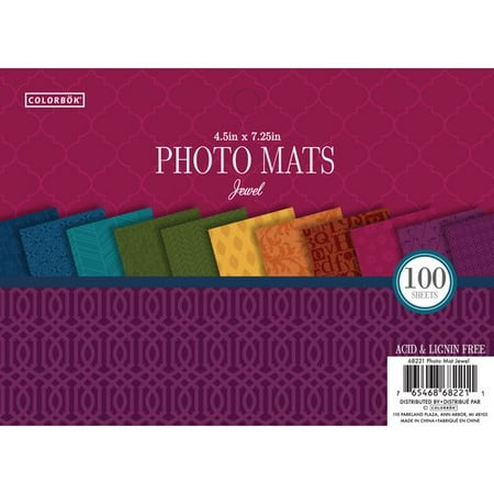 Colorbok Jewel 4.5"x7.25" Designer Paper Photo Mats, 100 Piece