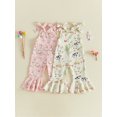thumbnail image 3 of Cenuakty Jumpsuit Sleeveless Bow Shoulder Animal Print Romper Bell Bottoms, 3 of 8