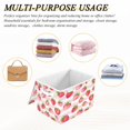 thumbnail image 7 of 40L Lidded Home Storage Bins Foldable Storage Box with Handle for Home Bedroom Closet, Strawberry Stripe Printed, 7 of 7