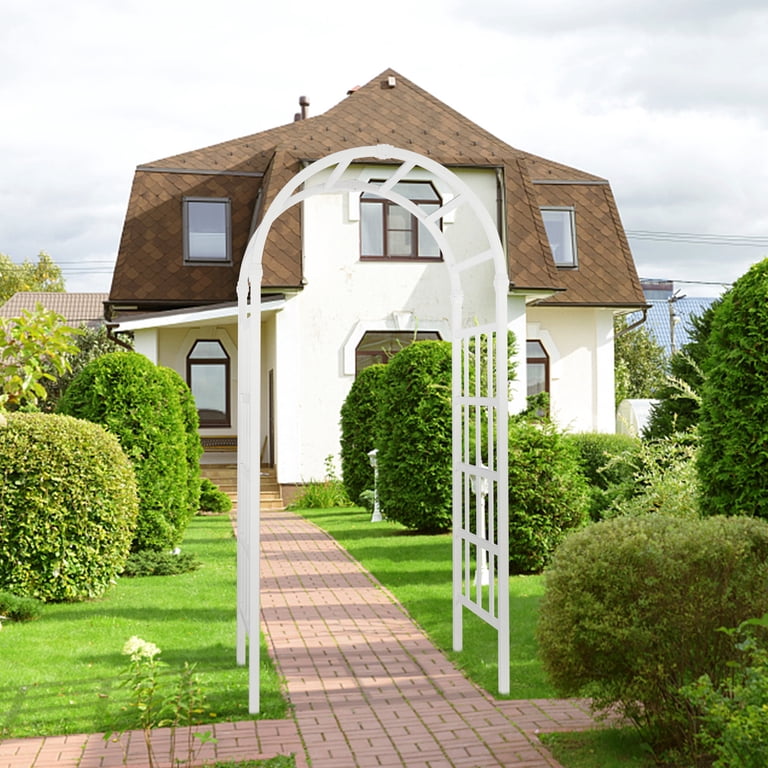 Ktaxon 86'' Backyard Outdoor Vinyl Garden Arbor Arch, Rose Trellis