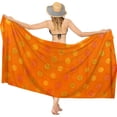 thumbnail image 5 of HAPPY BAY Women's Wraps Summer Long Pareos Vacation Skirt Bathing Suit Cover-Up Beach Dress Bikini Sarong Swimwear for Women One Size Sun, Orange, 5 of 5