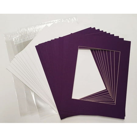 11x14 White Picture Mats with White Core for 8.5x11 Pictures - Fits 11x14 Frame